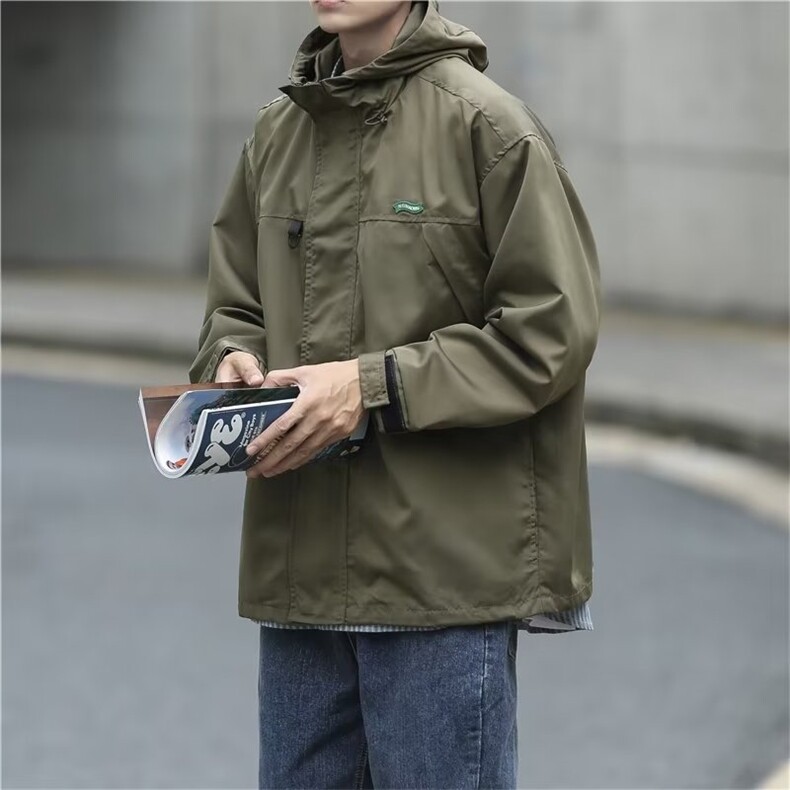 秋季冲锋衣外套男连帽日系登山户外防风运动Y6562P58图片
