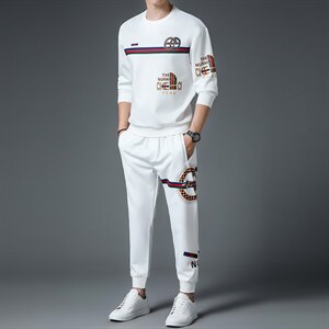 SXL9619秋季2023年新款男士长袖长裤修身休闲时尚卫衣套装P155图片
