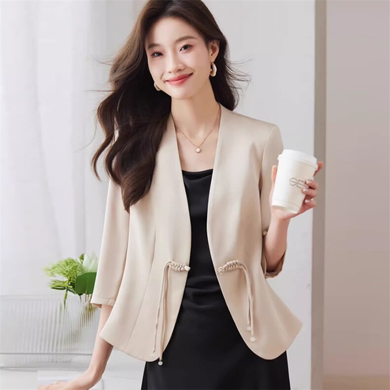 2025醋酸西服简约百搭时尚，女装短外套，思沃羊绒