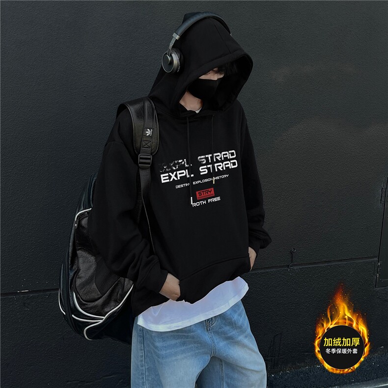 ！得物品质加绒加厚美式连帽卫衣外套男W8609-特P35加绒42,男装卫衣,星座610B-1