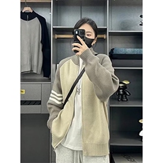 开衫毛衣男立领撞色针织外套男生休闲毛线衣服冬装MY0467-P55，男装针织衫/毛衣，星座308B-2