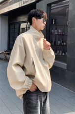 港风美式复古做旧面料双拉链大口袋PU皮衣夹克男JK77777P95控128，男装皮衣，星座226-2