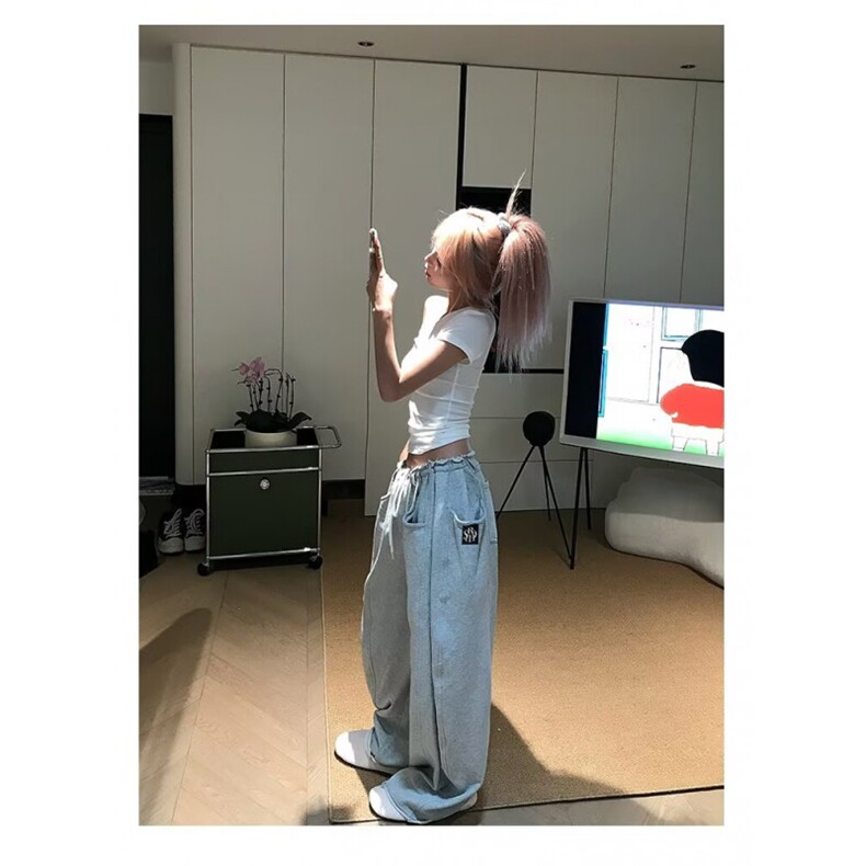 原宿气质慵懒日系新款流行ins简约潮流文艺休闲长裤百搭时尚,男装休闲裤,星座506A