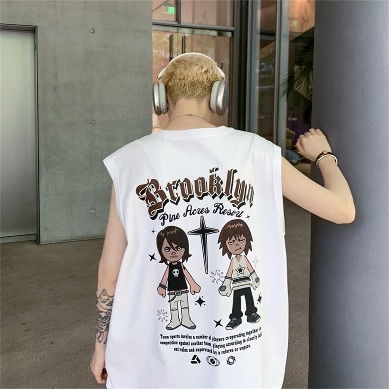 特P19控38直播品质220g纯棉美式宽松背心男女无袖t恤潮CB2334,男装背心/马甲,电商B370