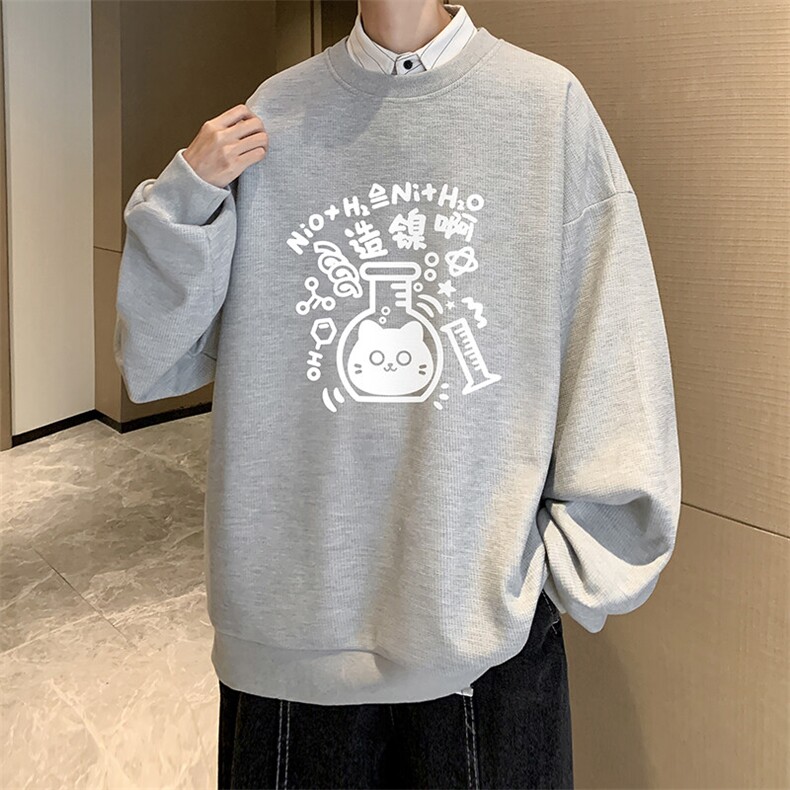 5XL华夫格卫衣男大码胖子圆领长袖t恤HW76421-P30,男装T恤,电商A040