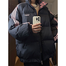 秋冬新款港风条纹刺绣立领保暖棉服面包服XZ213-MY5529-P98控128，男装夹克，星座213