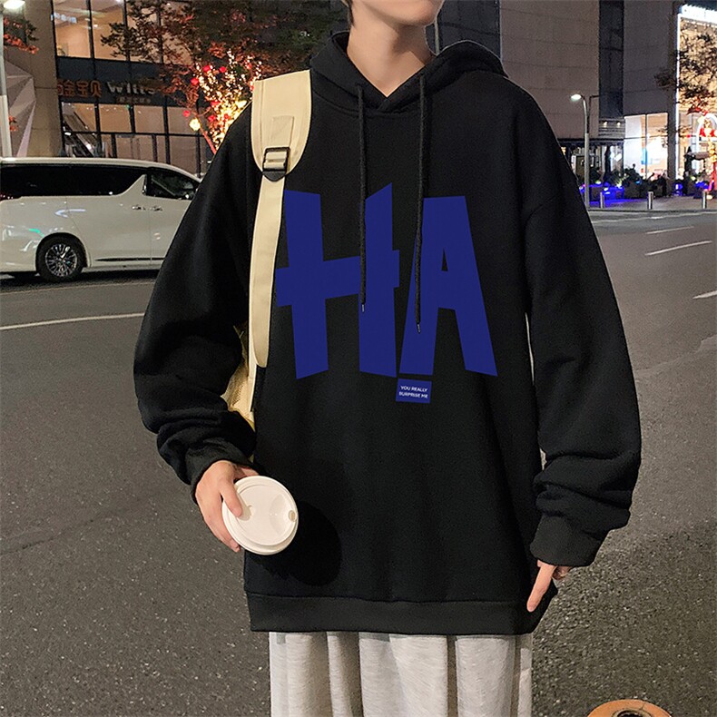 WY2258-P35纯棉连帽卫衣男大码运动帽衫宽松薄外套男,男装卫衣,电商A040