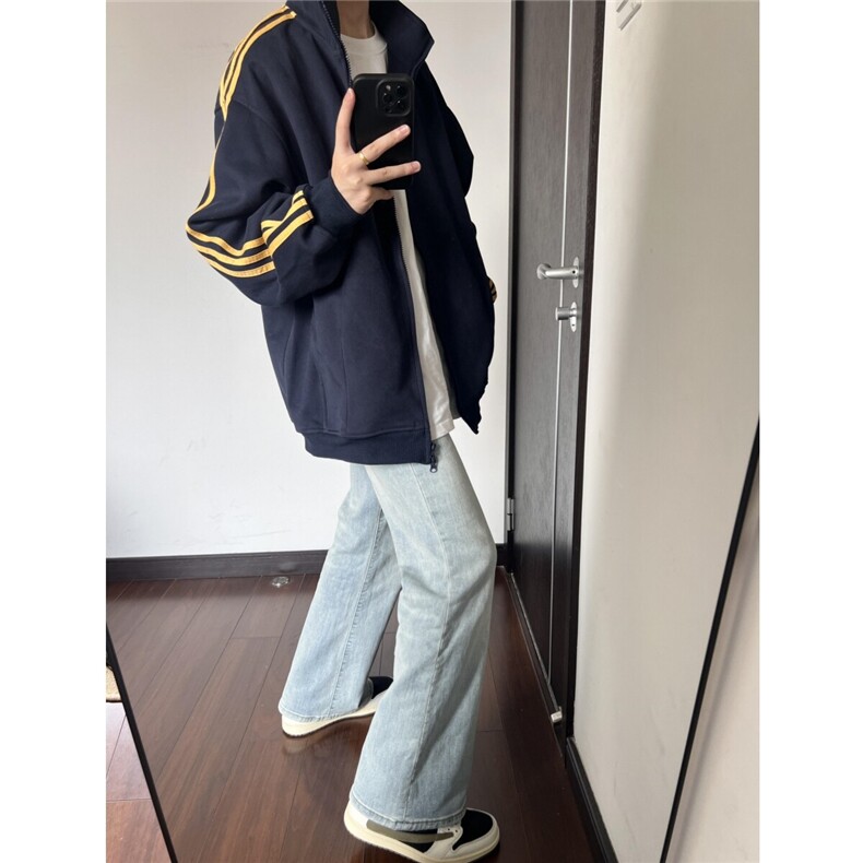 现货三条杠卫衣男女高级感开衫宽松慵懒风外套807-3-WY18-P48,女装短外套,星座807-3