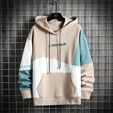 7XL-M主推货足2023春季新款连帽卫衣男连帽休闲撞色加肥加大码，男装卫衣，钱塘717(原712)