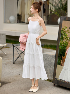 短袖牛仔两件套连衣裙女2025夏季新款外套搭配蕾丝吊带蛋糕裙套装图片