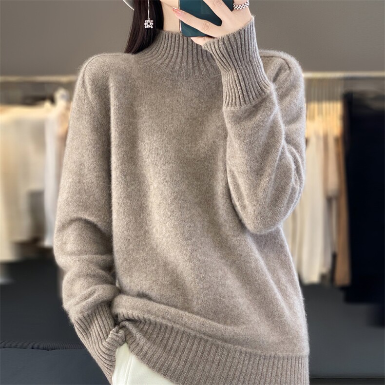 时尚潮流羊毛通勤纯毛七针明星同款羊毛衫女气质百搭,女装羊毛衫,大美人高端店