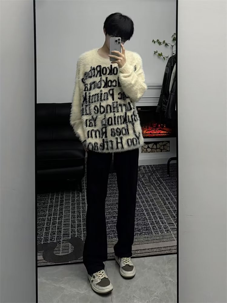 潮美式字母印花毛衣秋冬季街头Z8815-P55,男装针织衫/毛衣,星座1109-3