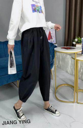 现货2021春日系风休闲裤黑、绿两色ML，女装休闲裤，简 影