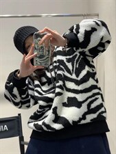 斑马纹卫衣，女装卫衣/绒衫，Queena PHoebe