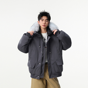 现货-美式复古派克服毛领棉服冬季保暖棉衣218-7-M133-P135-控188图片
