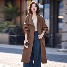 长款风衣春秋2025年新款中年时尚宽松气质英伦风外套，女装风衣，玛其路