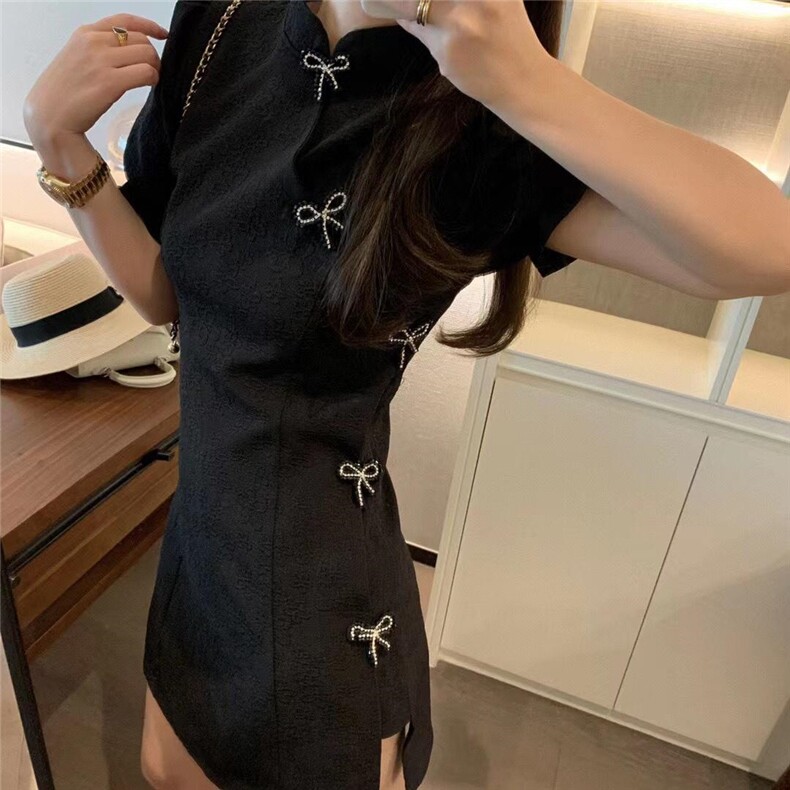 泡泡袖旗袍连衣裙，女装汉服/婚纱/旗袍/礼服，XTZ style