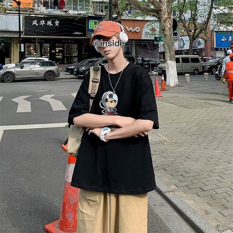 短袖新款青春流行潮流潮T恤夏季男标准圆领卡通动漫时尚潮牌,男装T恤,星座716-2