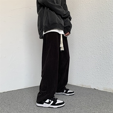 灯芯绒裤子男秋冬高级感垂感阔腿裤直筒休闲裤K266*P45控68，男装休闲裤，星座227-1
