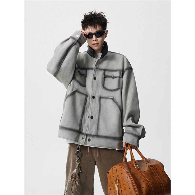 可二开美拉德复古工装夹克M-5XL大码美式底特律JK78117P98控158，男装夹克，星座227-7