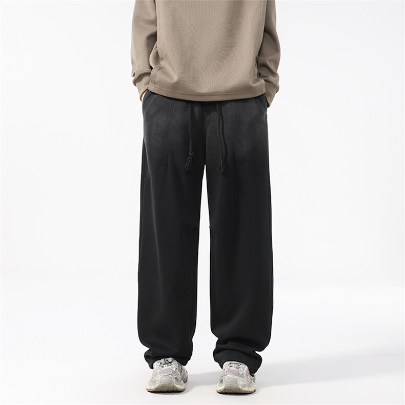 秋冬新款美式潮牌休闲裤男压花设计嘻哈街舞运动直筒阔腿裤，男装休闲裤，电商D218A