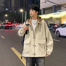 新款秋季夹克男工装青少年户外宽松大码外套情侣冲锋衣JK0197-P93，男装夹克，星座308B-2