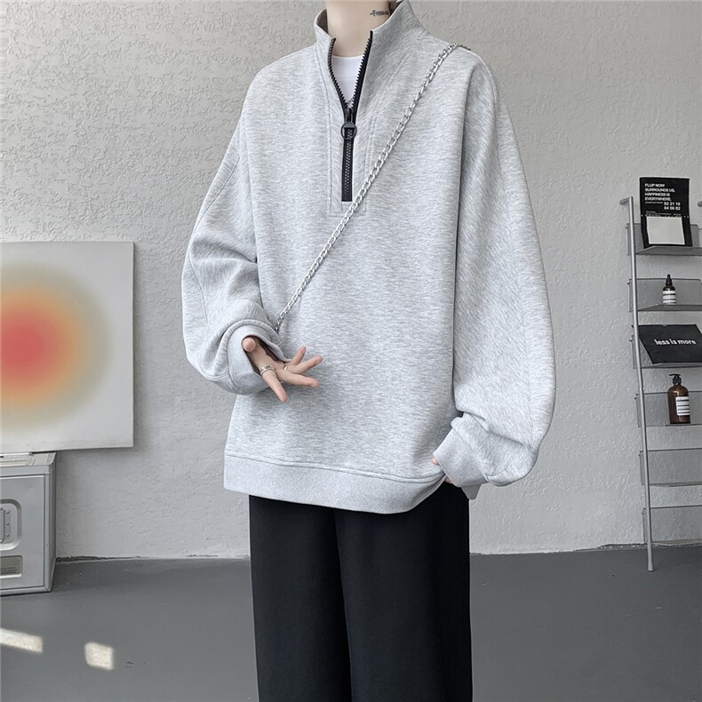 现货WY5532-P46特M-5XL高品质解构拉链立领卫衣,男装卫衣,电商D232