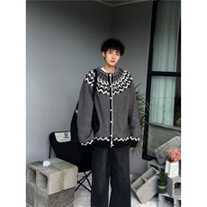 针织衫文艺原宿简约时尚ins新款简约风开衫毛衣流行慵懒MZ873-P50，男装针织衫/毛衣，星座412-3