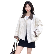 重工提花拼皮外套2C198-6557-P165K248，女装短外套，2C198