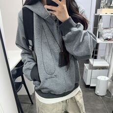 【有货】DXQ147-批65原版做法纯棉华棉复合320克字母刺绣连帽卫衣，男装卫衣，星座603-2