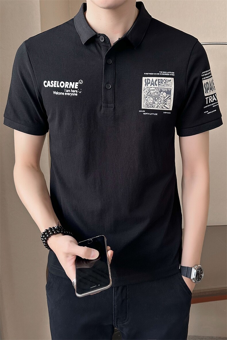 夏季男装短袖POLO衫潮牌印花贴布休闲百搭T恤男B317/1158/P58,男装T恤,电商B317