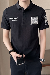 夏季 男装短袖POLO衫潮牌印花贴布休闲百搭T恤男B317/1158/P58图片