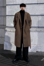 clanfit毛呢大衣男士春秋季2025新款韩版潮流痞帅中长款风衣外套，男装风衣，电商B316