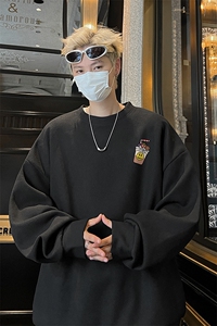 华夫格！华夫格上衣男圆领华夫格卫衣男大码长袖t恤男HY251-特P23图片