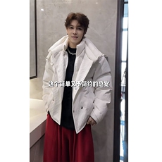 抖音冬季时尚美式假两件宽松棉服保暖棉衣男M221-P145(网图，男装棉衣，电商B267