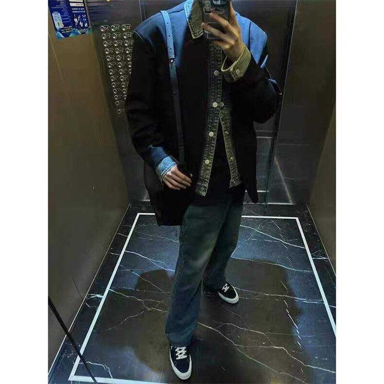 现货美士假两件牛仔西装外套JK0134-P95,男装夹克,星座313A(原308A-2)