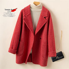 2025百搭时尚简约翻领羊毛大衣，女装双面呢大衣，优远毛呢大衣