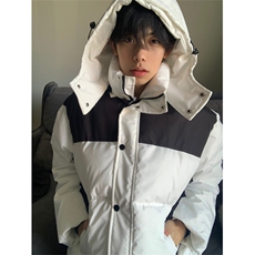 A299-P108冬季撞色拼接连帽棉服上衣男女同款外套棉衣，男装棉衣，星座911