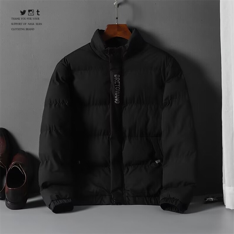 加绒加厚冬男立领棉衣褶皱字母印花保暖棉袄大码M-5XLMY8388P62,男装棉衣,星座1013-1