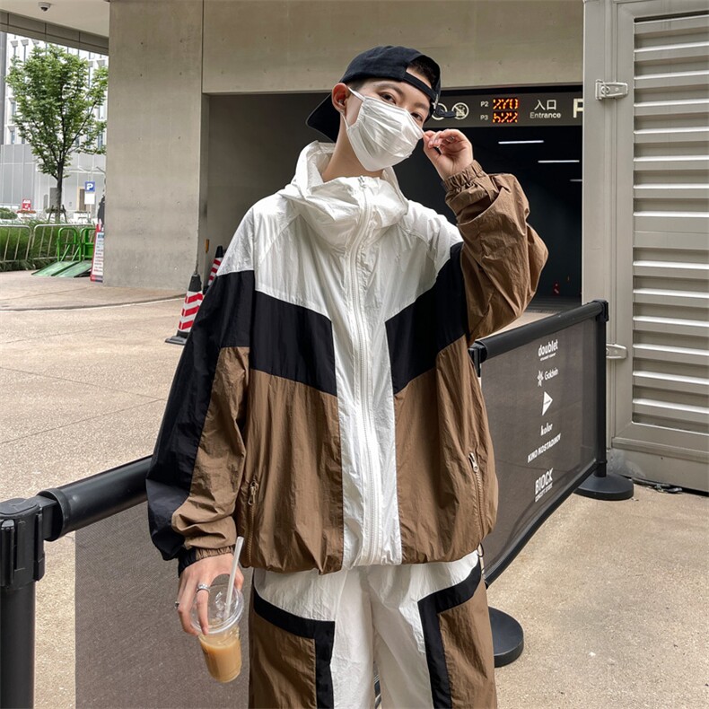 夏季连帽夹克衫防晒服套装运动风时尚防晒衣男XZ514-2-1612-P98,男装防晒衣,星座514-2(原B239)