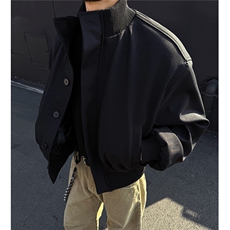 主推美式高街立领棒球服飞行垫肩夹克短款外套男D401特P75，男装夹克，电商A335-1（原A458）