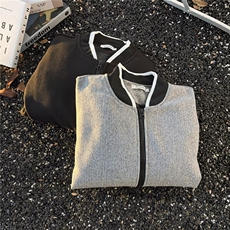 时尚新款百搭潮流文艺棒球服毛呢外套原宿气质简约日系HH209P59，女装短外套，星座1013-5
