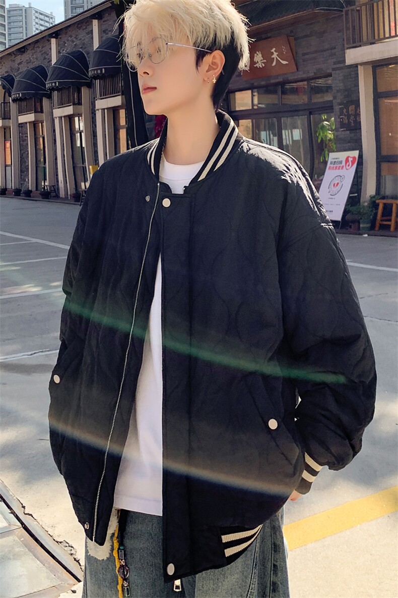 菱形格棉衣男冬季情侣棒球棉服加厚棉袄外套M6077P110控148,男装棉衣,电商A157