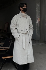 大货高品质秋冬新款ins潮流风衣男过膝毛呢大衣长款呢料外套FY132，男装毛呢大衣，星座903-1