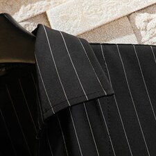 条纹衬衣半袖男士休闲度假痞帅冰丝衬衫翻领上衣加肥加大码，男装衬衫，星座1306