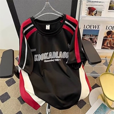 重磅设计感拼色篮球运动短袖男女赛车服机能风宽松T恤GA5145P35，男装T恤，星座1013-5