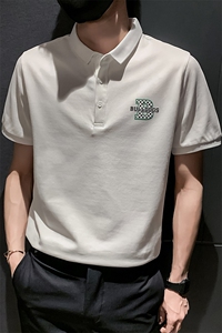 黑色 2022精神小伙修身polo衫男士短袖T恤PL506-P48 控价68图片