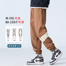 字母发泡运动裤男大码痞帅运动裤男发泡印花卫裤A068-QCK102-TP40，男装休闲裤，电商A068