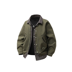 2025春季休闲痞帅工装假两件翻领夹克潮流外套XZ301b-2-JK2582P78，男装夹克，星座301B-2（原A443-1）