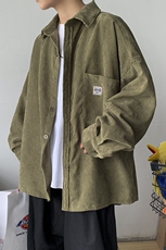 秋冬灯芯绒衬衫夹克外套男女情侣港风日系宽松百搭潮H202/P45，男装夹克，钱塘713